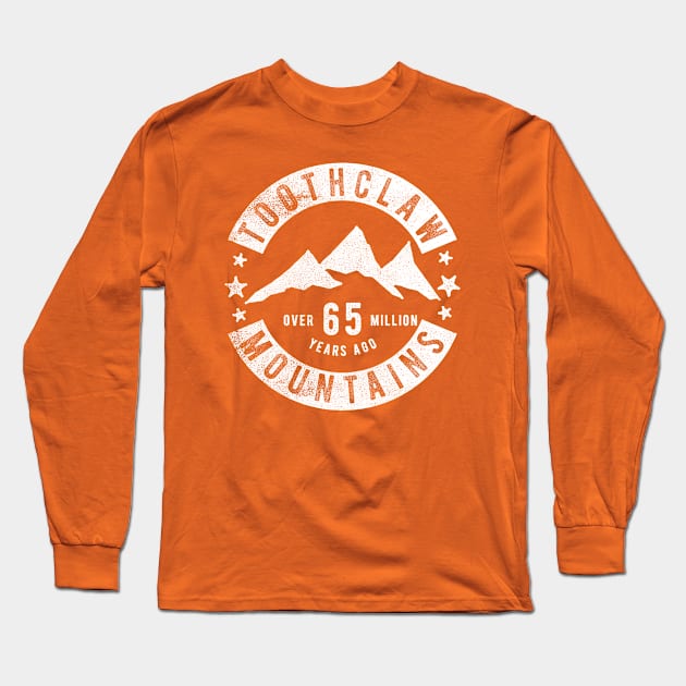 Toothclaw Mountains Long Sleeve T-Shirt by cowyark rubbark